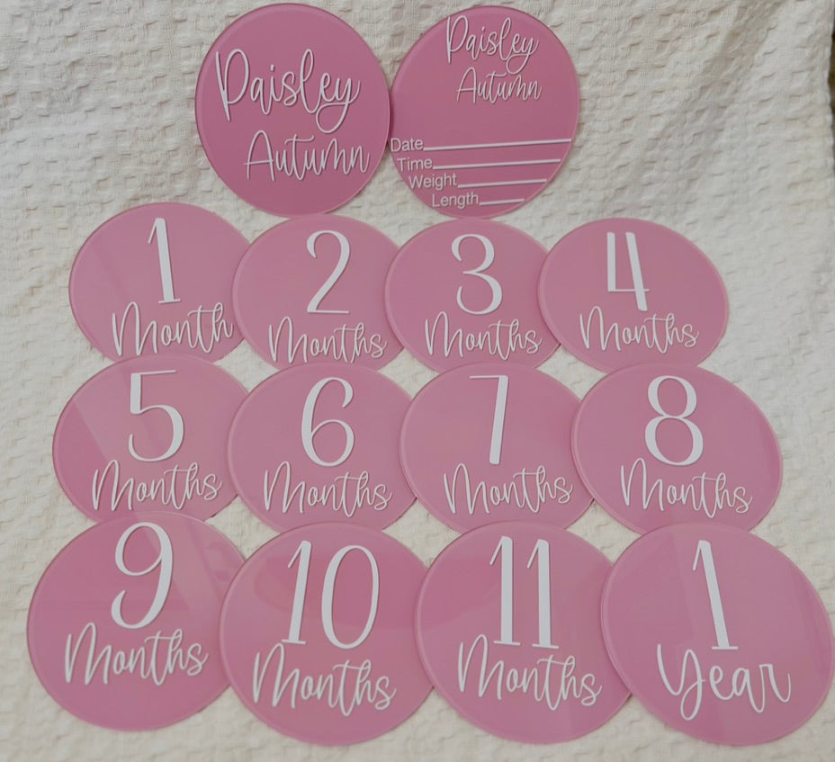 Custom Acrylic Birth Announcement Sign Set