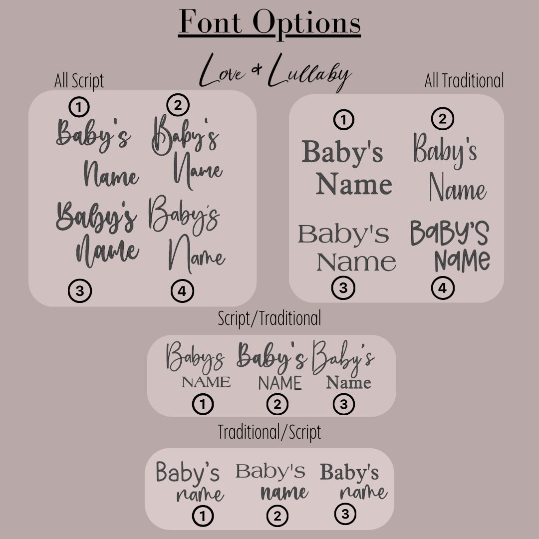 Custom Acrylic Birth Announcement Name Sign + Birth Statistic Sign