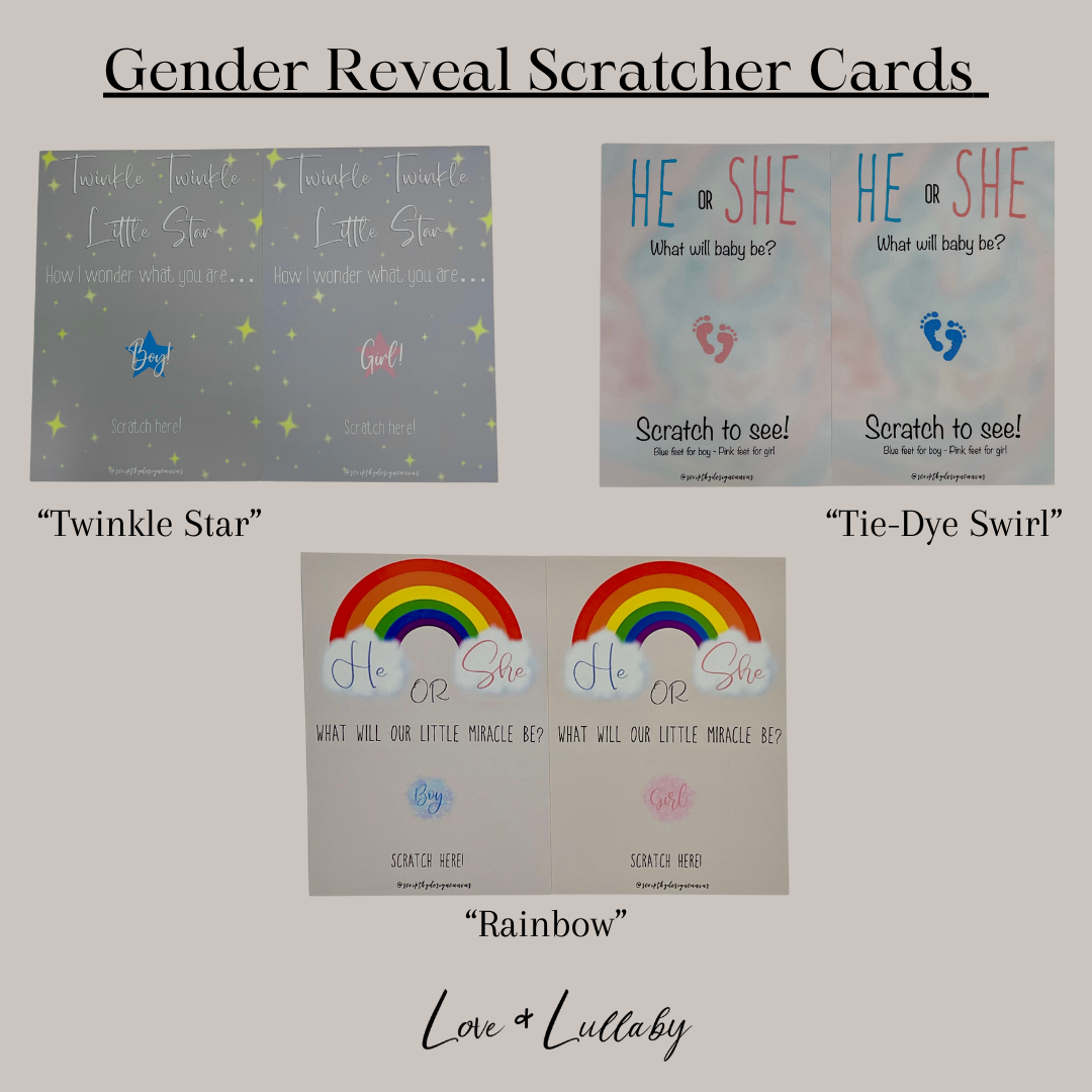 Gender Reveal Scratcher Cards